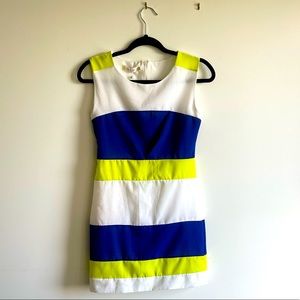 Striped sheath dress.